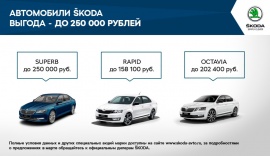 Привлекательные предложения на покупку автомобилей SKODA в марте
